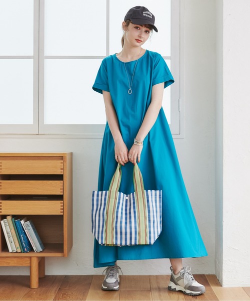 ANGIE（アンジー）の「コットンAラインマキシワンピース（ワンピース・レディース・ネイビー/レッド/ブラック/ブルーグリーン/ブラウン/ブルー・FREE）」の14枚目の写真