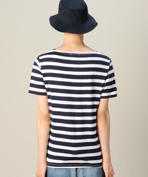 BEAUTY&YOUTH UNITED ARROWS（ビューティーアンドユースユナイテッドアローズ）の「BY ミスト ボーダー ボートネック Tシャツ◆（Tシャツ/カットソー・メンズ・ネイビー/グレー・SMALL/MEDIUM/LARGE/X-LARGE）」の4枚目の写真