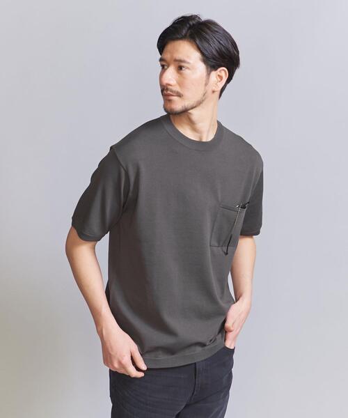 BEAUTY&YOUTH UNITED ARROWS(ビューティーアンドユースユナイテッドアローズ)の「【WEB限定 WARDROBE SMART】デオドラント 1ポケット ニット Tシャツ(ニット/セーター・メンズ・ダークグレー/ライトグレー/ブラック・S/M/L/XL)」の3枚目の写真