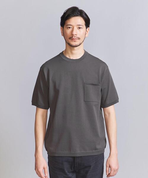 BEAUTY&YOUTH UNITED ARROWS(ビューティーアンドユースユナイテッドアローズ)の「【WEB限定 WARDROBE SMART】デオドラント 1ポケット ニット Tシャツ(ニット/セーター・メンズ・ダークグレー/ライトグレー/ブラック・S/M/L/XL)」の4枚目の写真