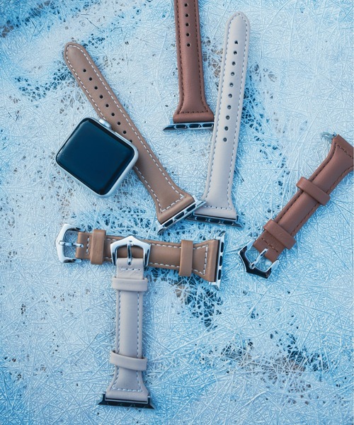 zandy（ズィーアンドワイ）の「zandy/ズィー・アンド・ワイ Apple Watch【くすみカラー細製レザーベルト】 アップルウォッチバンド レザーベルト // leather8（デジタル腕時計・メンズ・ベージュ/ブラウン/ブラウン系その他・S/M）」の5枚目の写真