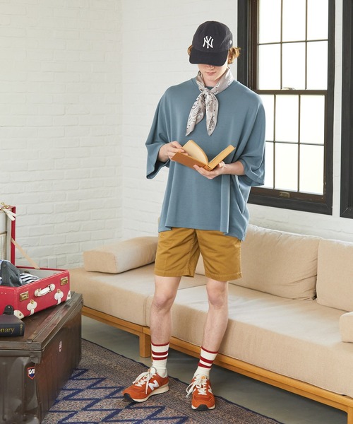 EMMA CLOTHES(エマクローズ)の「スモーキーポンチ ルーズドルマンカットソー EMMA CLOTHES(Tシャツ/カットソー・メンズ・ブラック/オリーブ/グレイッシュベージュ/アイボリー/ブルーグレー/イエロー・M/L)」の11枚目の写真