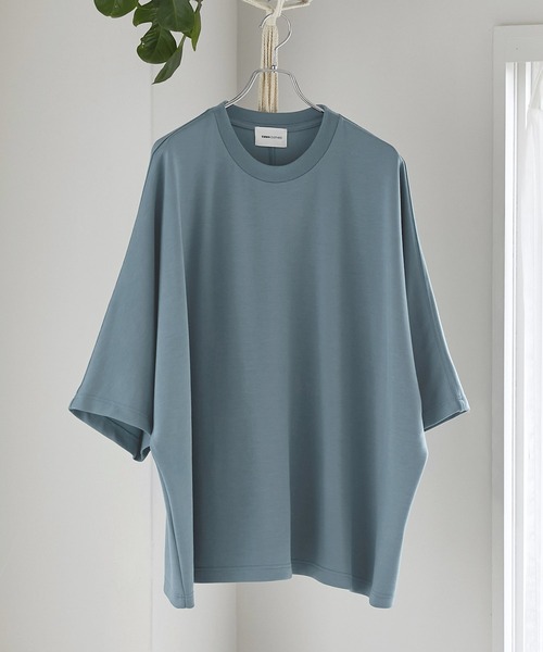 EMMA CLOTHES(エマクローズ)の「スモーキーポンチ ルーズドルマンカットソー EMMA CLOTHES(Tシャツ/カットソー・メンズ・ブラック/オリーブ/グレイッシュベージュ/アイボリー/ブルーグレー/イエロー・M/L)」の20枚目の写真