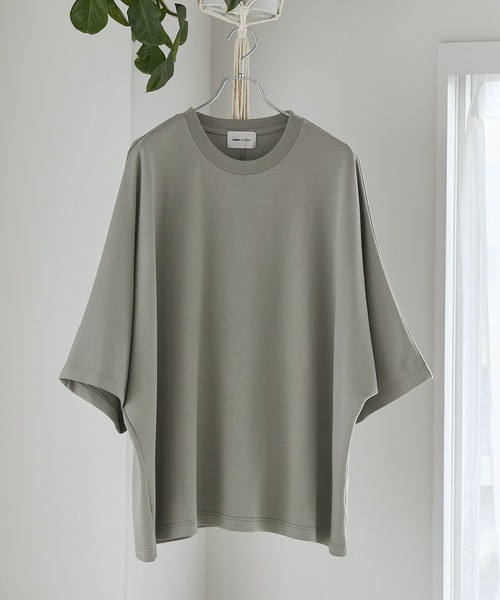 EMMA CLOTHES(エマクローズ)の「スモーキーポンチ ルーズドルマンカットソー EMMA CLOTHES(Tシャツ/カットソー・メンズ・ブラック/オリーブ/グレイッシュベージュ/アイボリー/ブルーグレー/イエロー・M/L)」の21枚目の写真