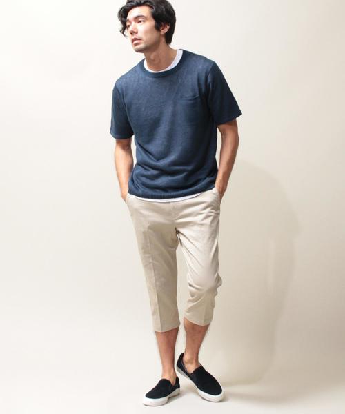 BEAUTY&YOUTH UNITED ARROWS（ビューティーアンドユースユナイテッドアローズ）の「BY ツイル ノープリーツ クロップドパンツ◆（チノパンツ・メンズ・ナチュラル/ネイビー/ホワイト・SMALL/X-LARGE/MEDIUM/LARGE）」の20枚目の写真