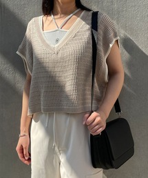 179/WG | 透かし編みラインベスト(ベスト)