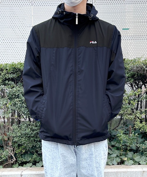 FILA(フィラ)の「FILA/フィラ ブランド ロゴ 裏メッシュ 花粉付着防止 フルジップ マウンテンパーカー ジャンパー(マウンテンパーカー・メンズ・ベージュ/チャコール/ネイビー/ブラック・L/LL/M)」の11枚目の写真