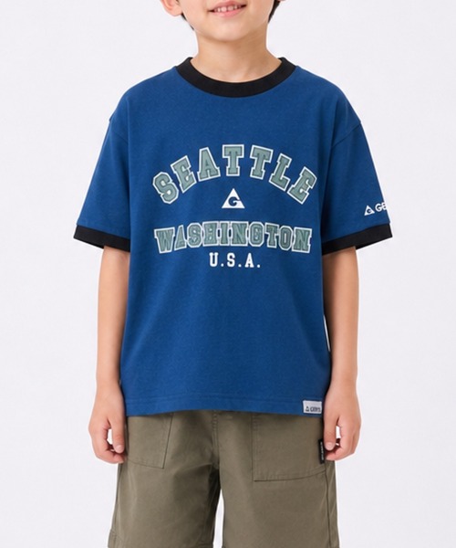 GERRY（ジェリー）の「【30】〔GERRY/ジェリー〕ミニ裏毛 クルーネック プリント半袖スウェット（Tシャツ/カットソー・キッズ・ネイビー/ブルー/杢グレー/ダークグレー/ブラック/ブルー系その他・130/150/140/160）」の6枚目の写真