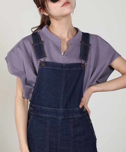 aity（アイティ）の「ヘンリーネックノースリーブ（Tシャツ/カットソー・レディース・パープル/チャコール/モカ/ブラック/アイボリー/ワイン・M）」の6枚目の写真