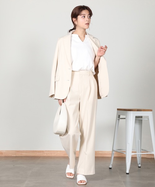 aity（アイティ）の「ヘンリーネックノースリーブ（Tシャツ/カットソー・レディース・パープル/チャコール/モカ/ブラック/アイボリー/ワイン・M）」の9枚目の写真