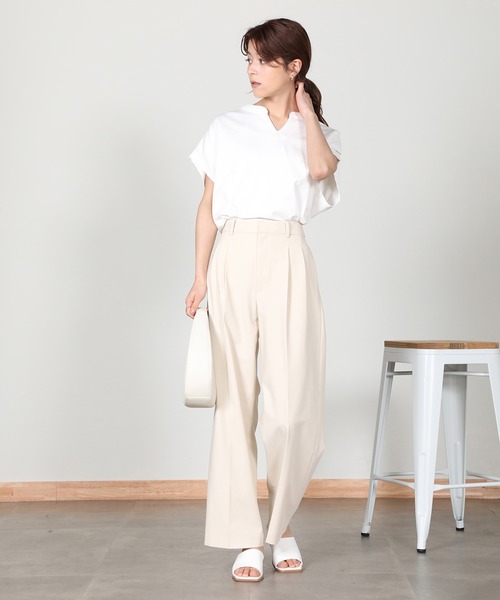 aity（アイティ）の「ヘンリーネックノースリーブ（Tシャツ/カットソー・レディース・パープル/チャコール/モカ/ブラック/アイボリー/ワイン・M）」の12枚目の写真