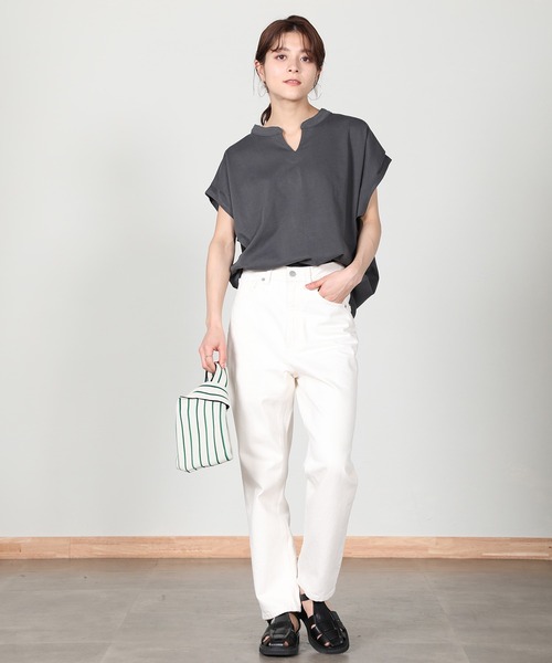 aity（アイティ）の「ヘンリーネックノースリーブ（Tシャツ/カットソー・レディース・パープル/チャコール/モカ/ブラック/アイボリー/ワイン・M）」の22枚目の写真