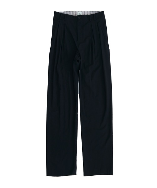 mando(マンド)の「【mando/マンド】SUPER 120 WOOL SEMI WIDE SLACKS(スラックス・メンズ・ブラック/ダークグリーン・1/2)」の2枚目の写真