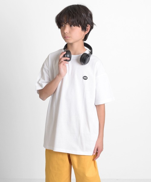 GLAZOS(グラソス)の「ワッペン付き半袖Tシャツ(Tシャツ/カットソー・キッズ・ホワイト/グリーン/イエロー・170cm/140cm/150cm/160cm)」の2枚目の写真