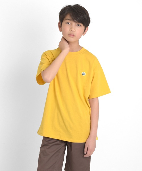GLAZOS(グラソス)の「ワッペン付き半袖Tシャツ(Tシャツ/カットソー・キッズ・ホワイト/グリーン/イエロー・170cm/140cm/150cm/160cm)」の1枚目の写真