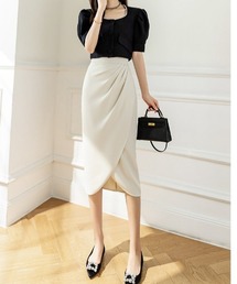 ハイウエストスリットワンステップスカート