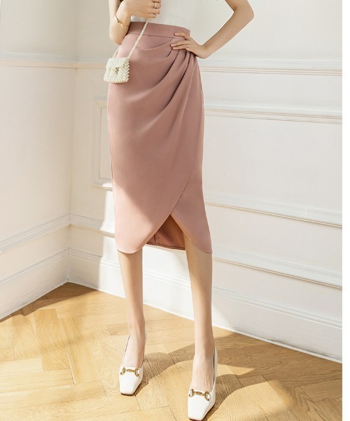 AMAJI（アマジ）の「ハイウエストスリットワンステップスカート（スカート・レディース・アイボリー/ピンク/ブラック・LARGE/MEDIUM/SMALL）」の4枚目の写真