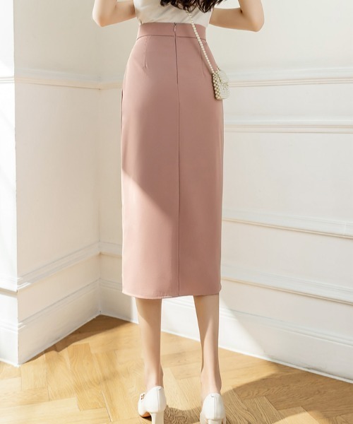 AMAJI（アマジ）の「ハイウエストスリットワンステップスカート（スカート・レディース・アイボリー/ピンク/ブラック・LARGE/MEDIUM/SMALL）」の10枚目の写真