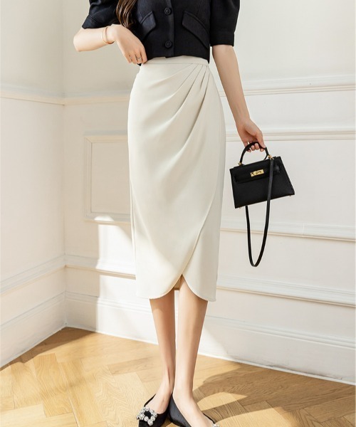 AMAJI（アマジ）の「ハイウエストスリットワンステップスカート（スカート・レディース・アイボリー/ピンク/ブラック・LARGE/MEDIUM/SMALL）」の14枚目の写真