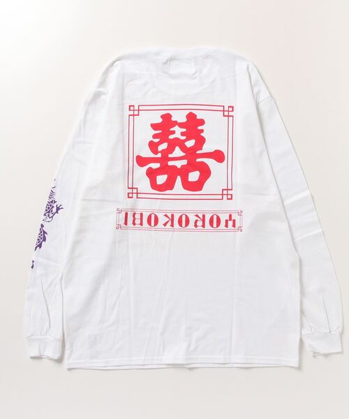 C.E.L.STORE(セルストア)の「THRIFTY LOOK/スリフティールック YOROKOBI PRINTED LS TEE ヨロコビプリントLS Tシャツ(ユニセックス)(Tシャツ/カットソー・メンズ・ブラック/ライトグレー/ホワイト/レッド・LARGE/X-LARGE/MEDIUM)」の9枚目の写真