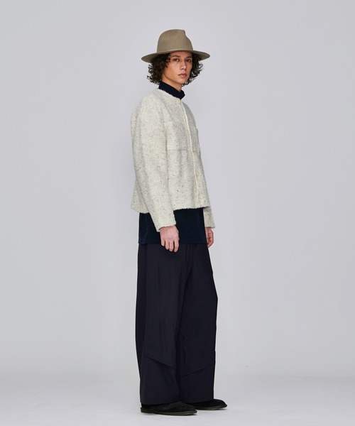 Iroquois（イロコイ）の「IROQUOIS イロコイ / 5G LOOP TWEED CD ループツイードニットカーディガン / 277204（カーディガン/ボレロ・メンズ・オフホワイト/ブラック・1/2/3）」の5枚目の写真