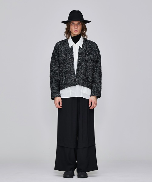 Iroquois（イロコイ）の「IROQUOIS イロコイ / 5G LOOP TWEED CD ループツイードニットカーディガン / 277204（カーディガン/ボレロ・メンズ・オフホワイト/ブラック・1/2/3）」の9枚目の写真