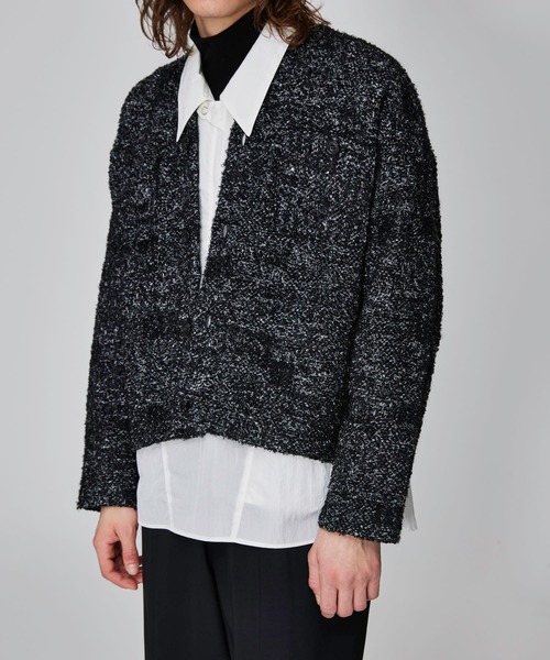 Iroquois（イロコイ）の「IROQUOIS イロコイ / 5G LOOP TWEED CD ループツイードニットカーディガン / 277204（カーディガン/ボレロ・メンズ・オフホワイト/ブラック・1/2/3）」の15枚目の写真