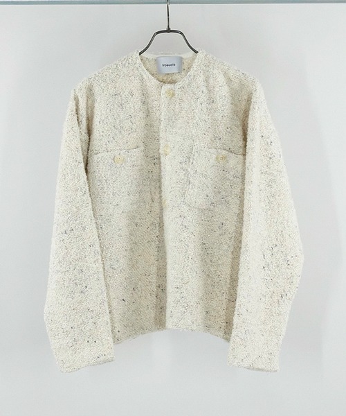 Iroquois（イロコイ）の「IROQUOIS イロコイ / 5G LOOP TWEED CD ループツイードニットカーディガン / 277204（カーディガン/ボレロ・メンズ・オフホワイト/ブラック・1/2/3）」の17枚目の写真