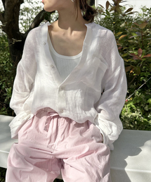 リネンバンドカラーシャツ