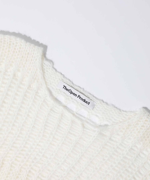 TheOpen Product(ザオープンプロダクト)の「THE OPEN PRODUCT/IRREGULAR NETTED SWEATER/GTO223KT005(ニット/セーター・レディース・ブラック/オフホワイト・1)」の18枚目の写真