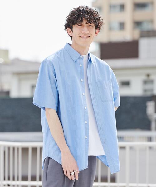 coen（コーエン）の「強撚ブロードストライプレギュラーカラーシャツ（シャツ/ブラウス・メンズ・ライトブルー/ホワイト・XL/L/M/S）」の3枚目の写真