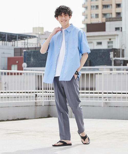 coen（コーエン）の「強撚ブロードストライプレギュラーカラーシャツ（シャツ/ブラウス・メンズ・ライトブルー/ホワイト・XL/L/M/S）」の4枚目の写真