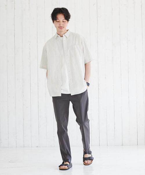 coen（コーエン）の「強撚ブロードストライプレギュラーカラーシャツ（シャツ/ブラウス・メンズ・ライトブルー/ホワイト・XL/L/M/S）」の6枚目の写真