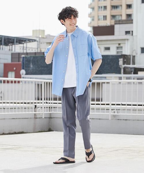 coen（コーエン）の「強撚ブロードストライプレギュラーカラーシャツ（シャツ/ブラウス・メンズ・ライトブルー/ホワイト・XL/L/M/S）」の8枚目の写真