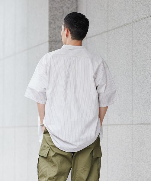coen（コーエン）の「強撚ブロードストライプレギュラーカラーシャツ（シャツ/ブラウス・メンズ・ライトブルー/ホワイト・XL/L/M/S）」の19枚目の写真