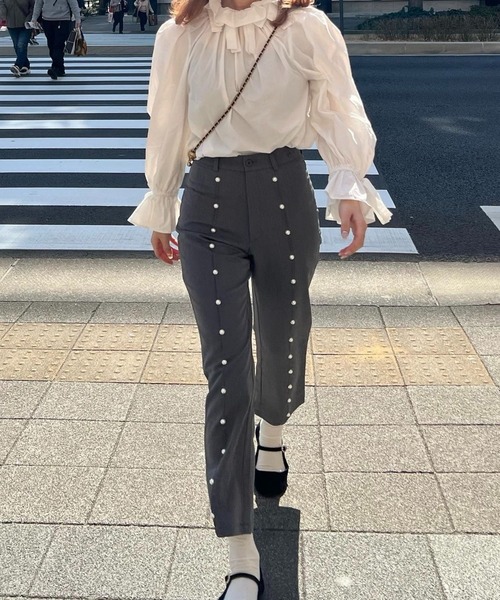 epine（エピヌ）の「e Pearl slacks pants（スラックス・レディース・ネイビー/グレー・S/M）」の12枚目の写真