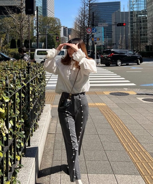 epine（エピヌ）の「e Pearl slacks pants（スラックス・レディース・ネイビー/グレー・S/M）」の5枚目の写真