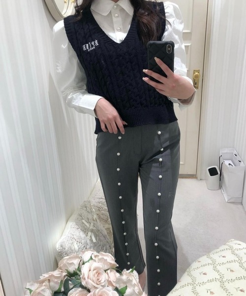 epine（エピヌ）の「e Pearl slacks pants（スラックス・レディース・ネイビー/グレー・S/M）」の21枚目の写真