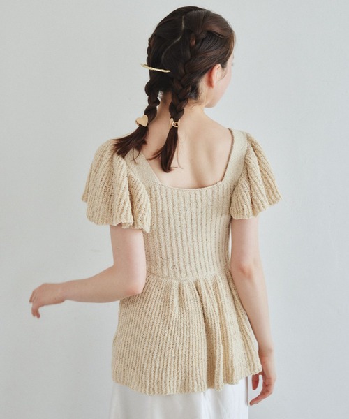 pomiii（ポミー）の「フリルサマーニットビスチェ（ニット/セーター・レディース・ベージュ/ミント・FREE）」の8枚目の写真