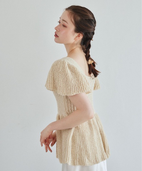 pomiii（ポミー）の「フリルサマーニットビスチェ（ニット/セーター・レディース・ベージュ/ミント・FREE）」の7枚目の写真