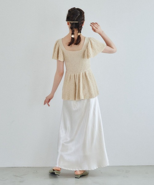 pomiii（ポミー）の「フリルサマーニットビスチェ（ニット/セーター・レディース・ベージュ/ミント・FREE）」の5枚目の写真