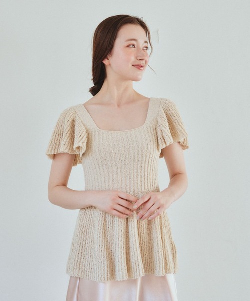 pomiii（ポミー）の「フリルサマーニットビスチェ（ニット/セーター・レディース・ベージュ/ミント・FREE）」の13枚目の写真