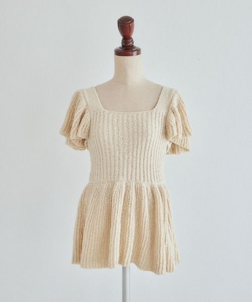 pomiii（ポミー）の「フリルサマーニットビスチェ（ニット/セーター・レディース・ベージュ/ミント・FREE）」の18枚目の写真