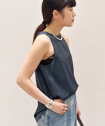 AP STUDIO | *ミニマルサテンノースリーブブラウス(シャツ/ブラウス)