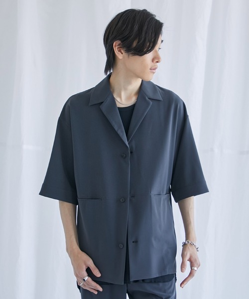 PUBLIC TOKYO（パブリックトウキョウ）の「【接触冷感】サマーオルタネイトシャツ（シャツ/ブラウス・メンズ・ライトグレー/ベージュ/ダークグレー・1/2）」の12枚目の写真