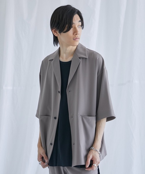 PUBLIC TOKYO（パブリックトウキョウ）の「【接触冷感】サマーオルタネイトシャツ（シャツ/ブラウス・メンズ・ライトグレー/ベージュ/ダークグレー・1/2）」の18枚目の写真