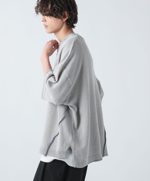 ASTRONOMY（アストロノミー）の「綿麻ハンドステッチクルーネックニット（ニット/セーター・メンズ・ベージュ系/ライトグレー/ブラック・L/M）」の22枚目の写真