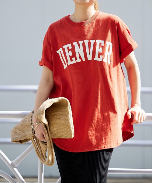 JOURNAL STANDARD(ジャーナルスタンダード)の「《追加3》ラウンドヘムロゴTシャツ(Tシャツ/カットソー・レディース・ライトグレー/ホワイト/レッド/ブラック・FREE)」の1枚目の写真