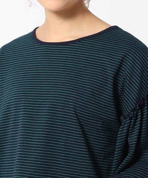 Cutie Blonde（キューティーブロンド）の「◆お袖プチフリル 大人かわいいボーダー柄トップス（Tシャツ/カットソー・レディース・ネイビー系2/ホワイト系その他3・01/02/03）」の16枚目の写真