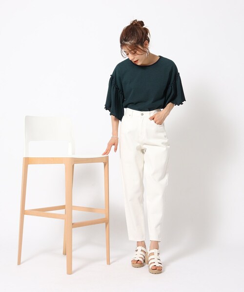 Cutie Blonde（キューティーブロンド）の「◆お袖プチフリル 大人かわいいボーダー柄トップス（Tシャツ/カットソー・レディース・ネイビー系2/ホワイト系その他3・01/02/03）」の22枚目の写真